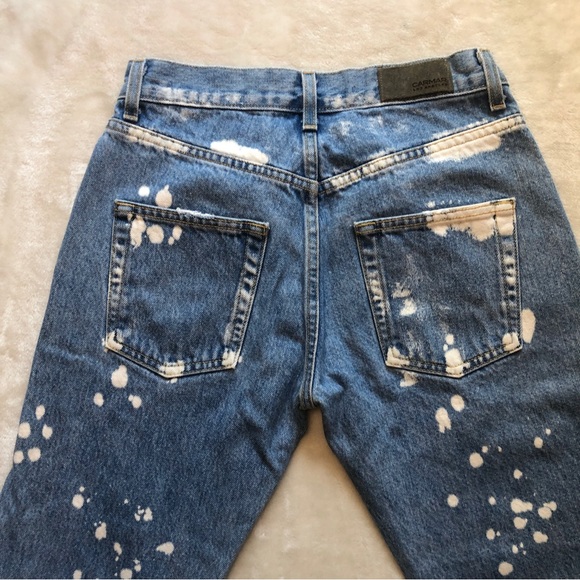 Carmar Distressed Patchwork Bleached Wide Leg Denim Jeans Size 24 - Picture 11 of 14